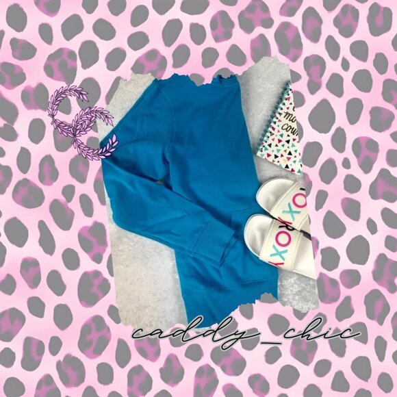 NWOT Bright Turquoise Soffe Hooded Sweatshirt - Size L - Picture 1 of 9